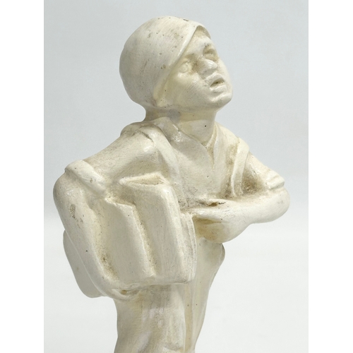 280 - An early 20th century ‘Speshul’ plaster newspaper boy figure. 19cm