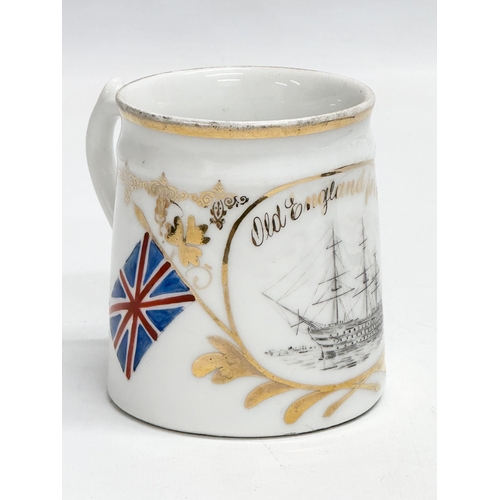 282 - 2 late 19th century English mugs. An 1897 Queen Victoria 60th Royal Reign. Old England Forever.