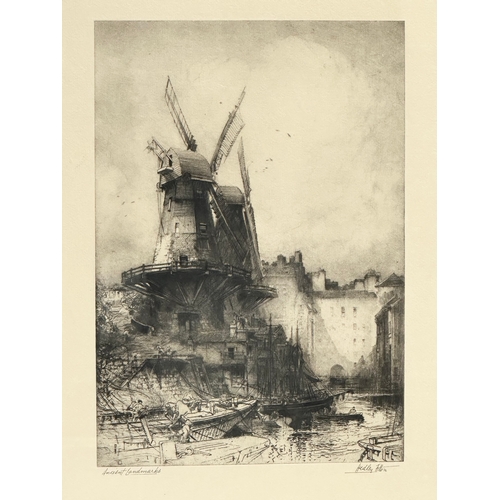 284 - An original etching reproduced in Talio -Crome  by Hedley Fitton RE (1859-1929) Ancient Landmarks. 3... 