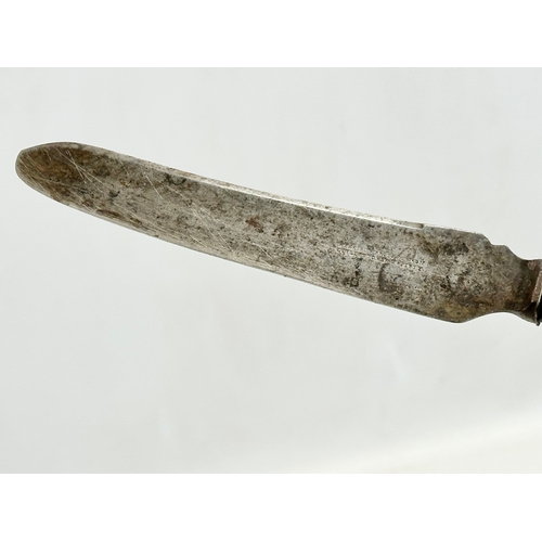 485 - A late 19th century silver handled carving knife by Harrison Brothers & Howson. Sheffield, 1896. 31c... 