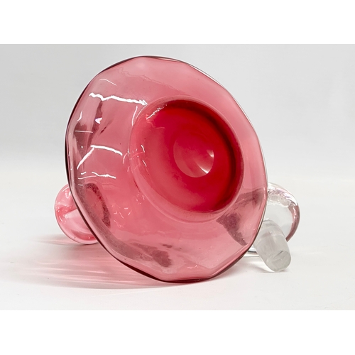 165 - A mid 20th century Cranberry Glass decanter. 14x19cm