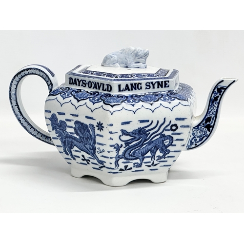 229 - A large rare late 19th century Copeland Spode ‘Burns’ teapot. We’ll Tak A Cupo’ Kindness Yet For Day... 