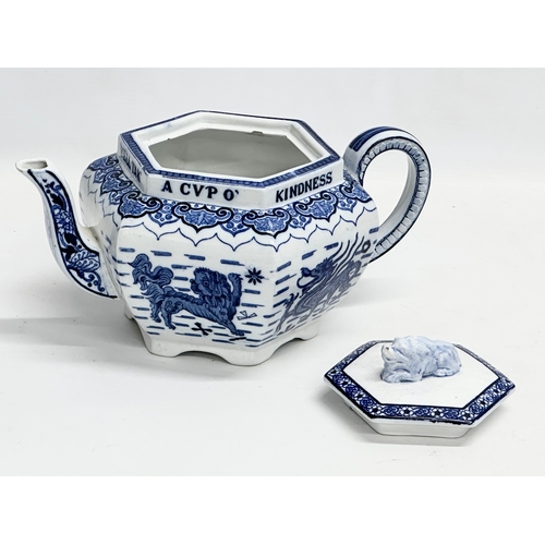 229 - A large rare late 19th century Copeland Spode ‘Burns’ teapot. We’ll Tak A Cupo’ Kindness Yet For Day... 