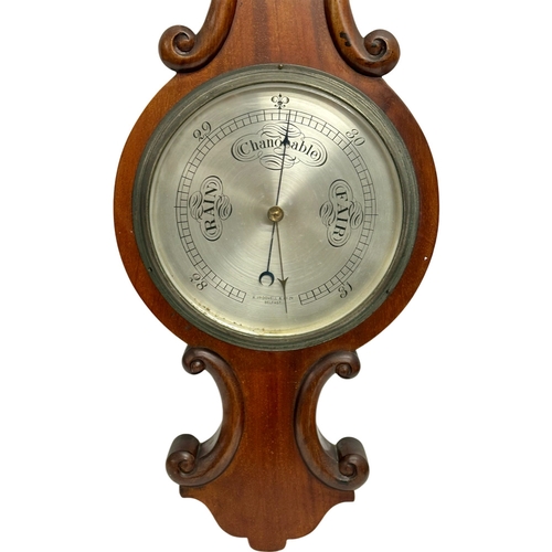 20 - A good quality Victorian mahogany barometer by R. McDowell & Co LTD, Belfast. 93cm