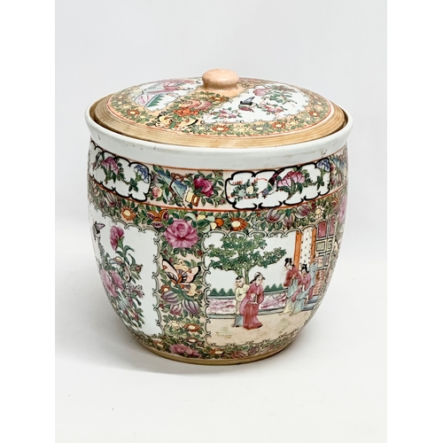 232 - A large late 19th century Chinese ‘Famille Rose’ pot with cover. Late Qing Dynasty. Emperor Guangxu.... 