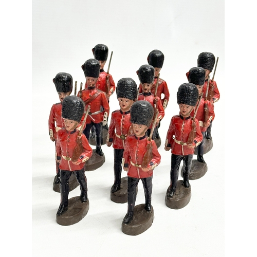 533 - A collection of 1930’s Elastolin British model soldiers. Germany. 11cm. Horse 15cm