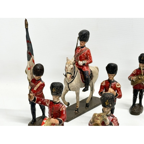 533 - A collection of 1930’s Elastolin British model soldiers. Germany. 11cm. Horse 15cm