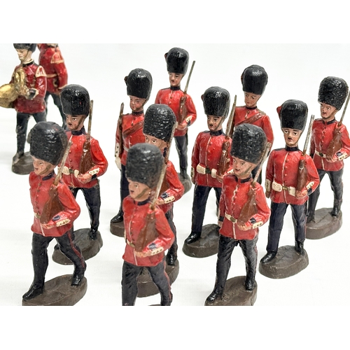 533 - A collection of 1930’s Elastolin British model soldiers. Germany. 11cm. Horse 15cm