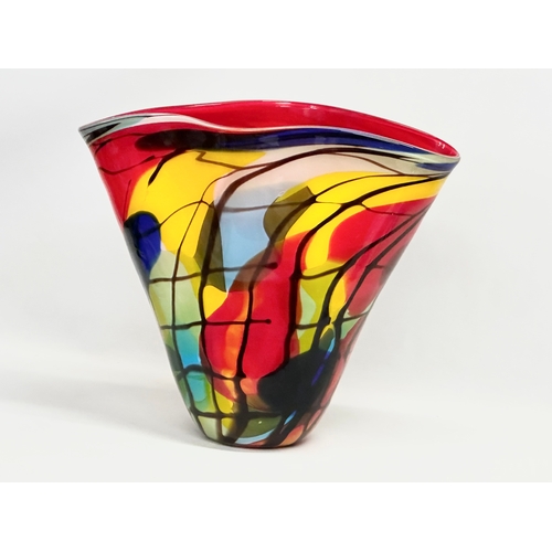 325 - A large impressive modern multicoloured Art Glass vase. 45x23x39cm