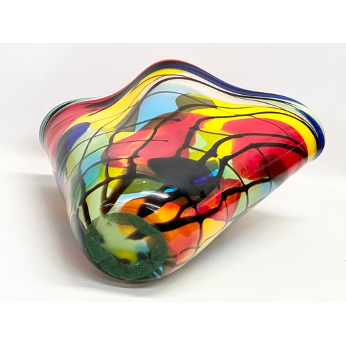 325 - A large impressive modern multicoloured Art Glass vase. 45x23x39cm