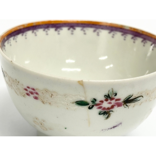 233 - 6 late 18th century English and Chinese Export porcelain tea bowls. Lowestoft, New Hall etc.