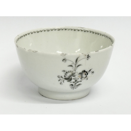 233 - 6 late 18th century English and Chinese Export porcelain tea bowls. Lowestoft, New Hall etc.