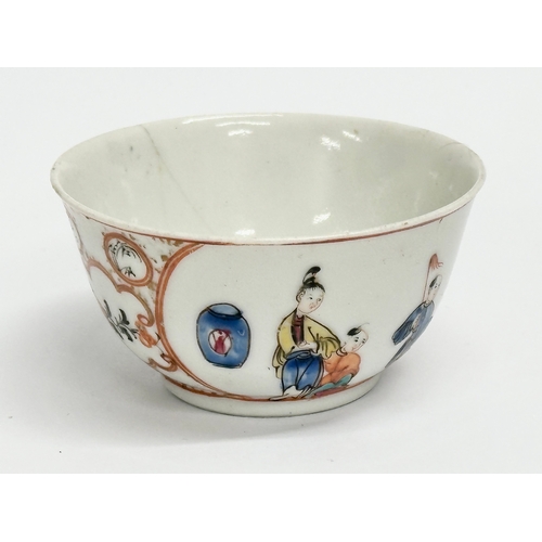 233 - 6 late 18th century English and Chinese Export porcelain tea bowls. Lowestoft, New Hall etc.