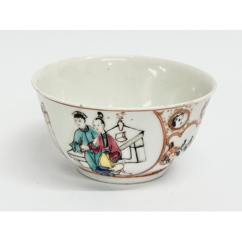 233 - 6 late 18th century English and Chinese Export porcelain tea bowls. Lowestoft, New Hall etc.