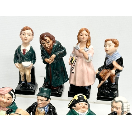 240 - A large collection of Royal Doulton miniature Charles Dickens character figures. 12cm