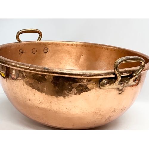 99 - A large mid 19th century French heavy copper whisky mixing bowl. 58x54x28cm