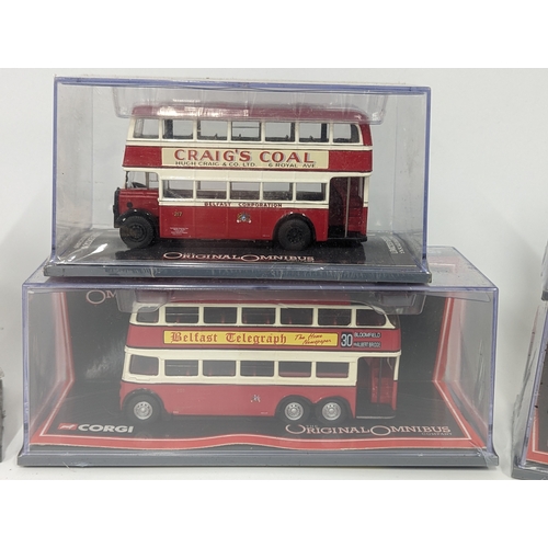 576 - A collection of Corgi model buses. Limited Editions from The Original Omnibus Company.