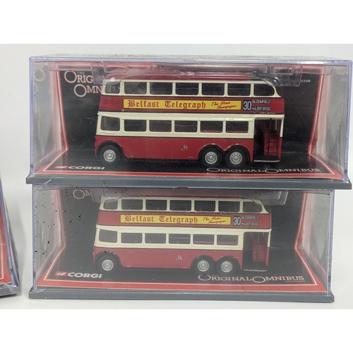 576 - A collection of Corgi model buses. Limited Editions from The Original Omnibus Company.