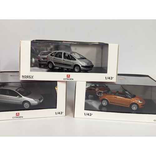 577 - A collection of Citroen model cars by Norev. Scale 1:43.