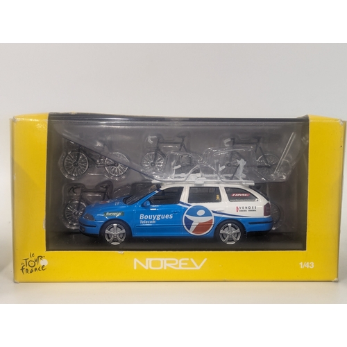 625 - A collection of 3 Norev model cars, including Le Tour De France Skoda Octavia Combi.