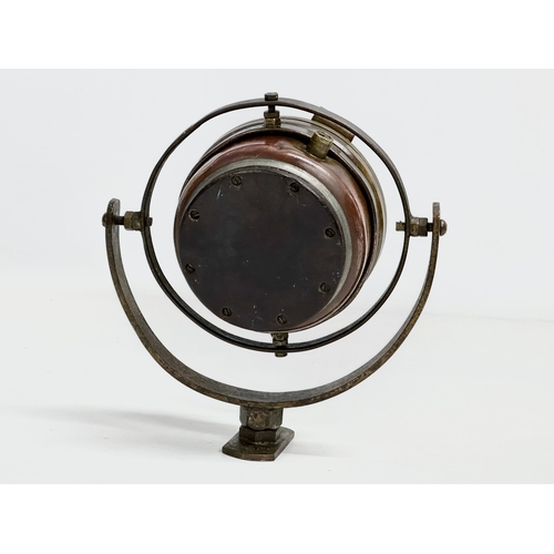 245 - An early 20th century Nautical Gimbal ships compass. Type 06 A. Stamped AM. 16x12x13cm