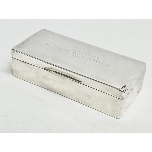 22 - A sterling silver presentation box and a silver mounted Gurkha Kukri knife. Presented to a Belfast O... 