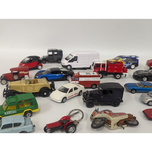 634 - A collection of model cars and trucks including Matchbox, Corgi, Solido, etc