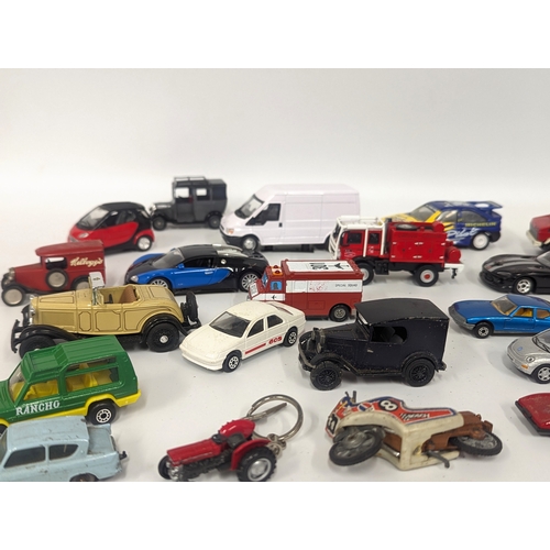 634 - A collection of model cars and trucks including Matchbox, Corgi, Solido, etc