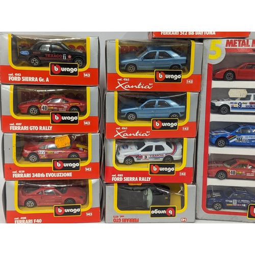 644 - A collection of model cars by Burago. 1:43.