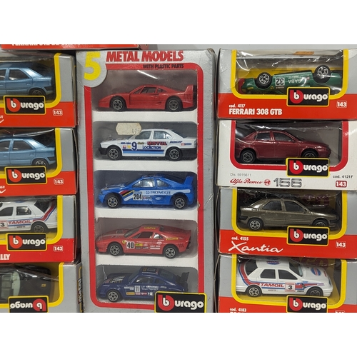 644 - A collection of model cars by Burago. 1:43.