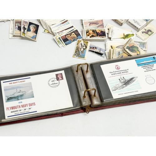 529 - A collection of vintage cigarette cards and British Military themed Classic One Cover Album.