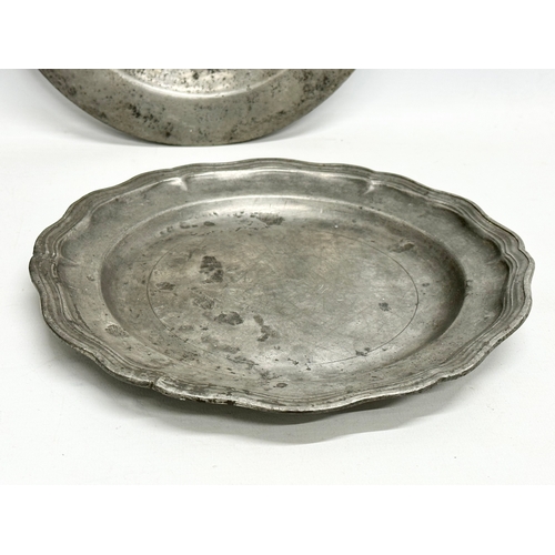 153A - Georgian and Victorian pewter plates. Thomas Chamberlain, Samuel Danforth etc. 24.5cm