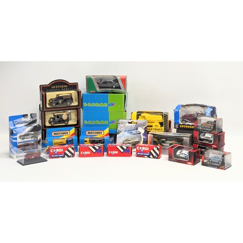 707 - A collection of model cars and trucks, including MatchBox, Corgi, Eligor, Schabak, Cararama, etc