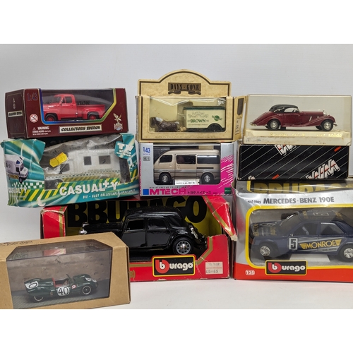 710 - A collection of model cars including Burago, Solido, Days Gone, Eligor, etc.