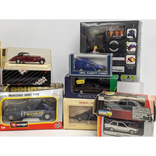 710 - A collection of model cars including Burago, Solido, Days Gone, Eligor, etc.