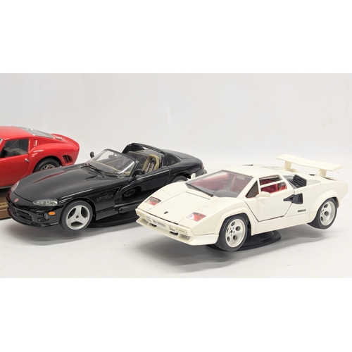 754 - 4 model cars, including Burago Ferrari 250 GTO (1962), Lamborghini, etc