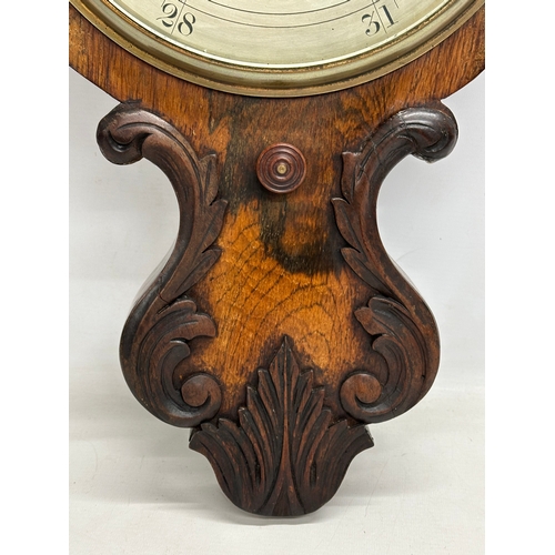 153D - An excellent quality late William IV/early Victorian rosewood barometer. 32x104cm
