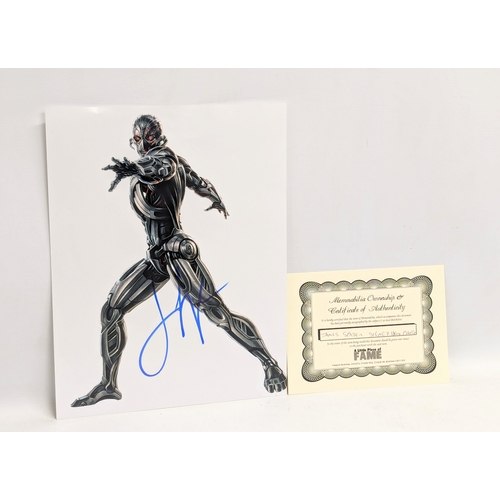 692 - A James Spader autographed print of Ultron from Marvel's The Avengers Age of Ultron.