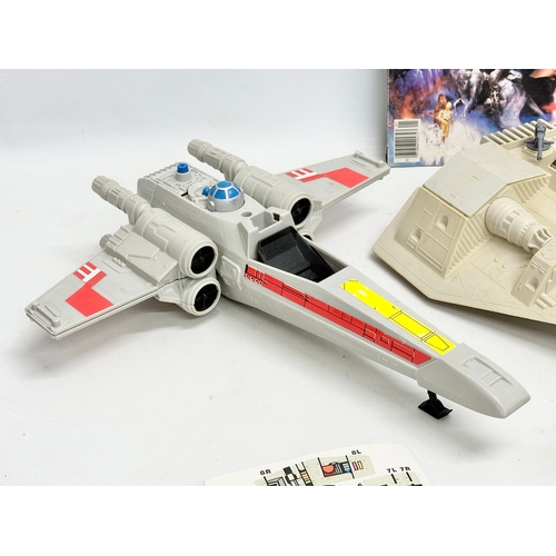 714 - A collection of 1970’s and 1980’s Star Wars toy ships etc. a 1981 Hoth Mini Rig tank. A 1978 Luke Sk... 