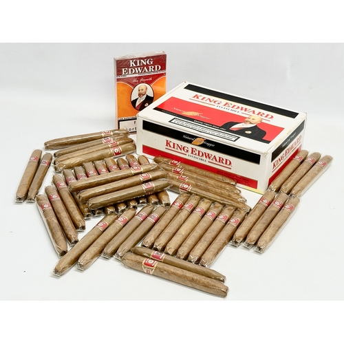 24C - A large collection of King Edward invincible cigars with box and a packet of King Edward Imperial, c... 