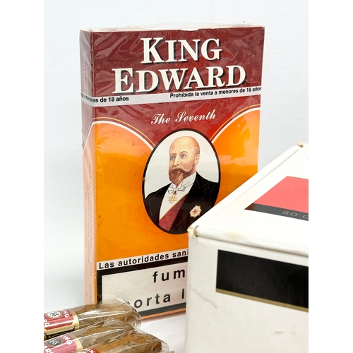 24C - A large collection of King Edward invincible cigars with box and a packet of King Edward Imperial, c... 