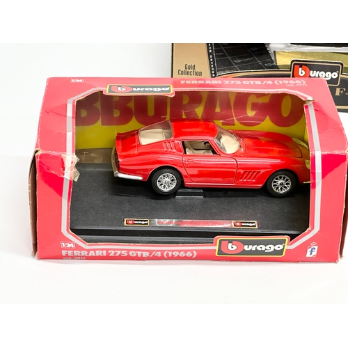 716 - 3 boxed Burago model cars. Burago Gold Collection Ferrari F40, 1987. A Burago Jaguar XK 120 Roadster... 