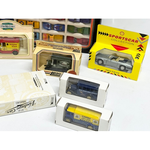 717 - A collection of model cars. A Redbox 20 piece Car Set etc.