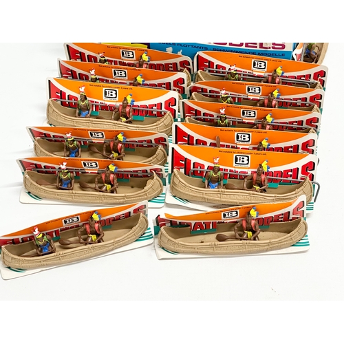 586 - A Britains Herald Floating Models Indian Canoes. 13 in total.