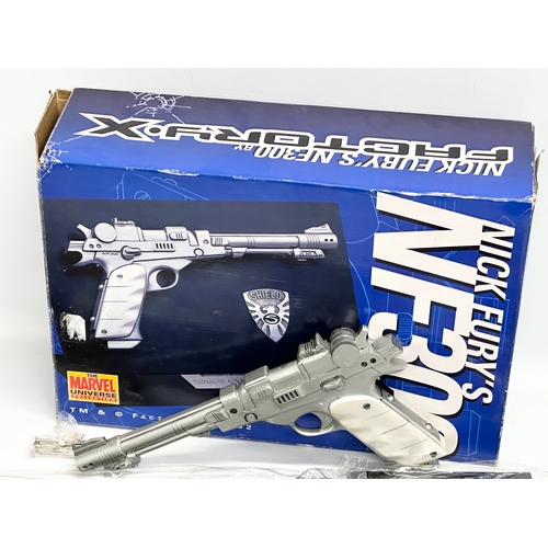 589 - A Marvel Universe Collection Nick Fury’s NF300 Gun & Badge. Factory X Certificate of Authenticity. 6... 