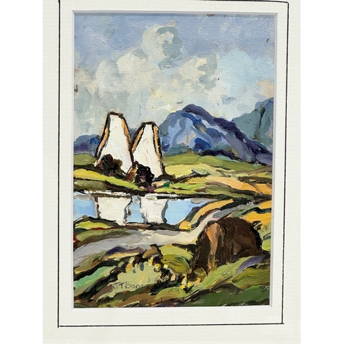 275K - An oil painting by John. T. Bannon. County Donegal. 12x16.5cm. Frame  28x33cm