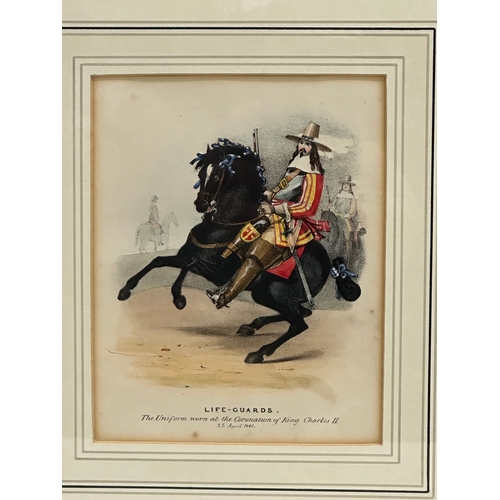 175J - 2 late 19th century ‘Life Guards’ prints. 27x30cm