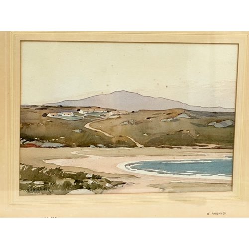 175M - A watercolour by R. Faulkner. Bunbeg, County Donegal. 26x18cm. Frame 45x37cm