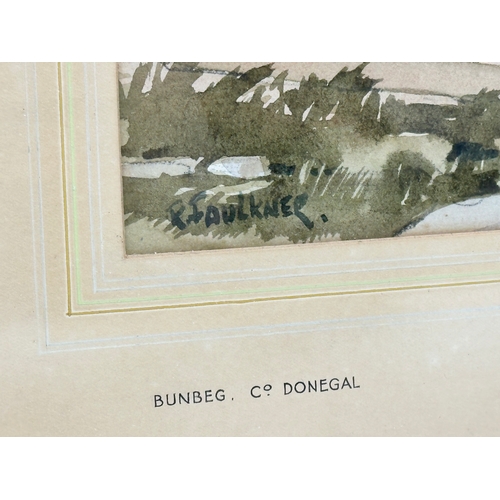 175M - A watercolour by R. Faulkner. Bunbeg, County Donegal. 26x18cm. Frame 45x37cm