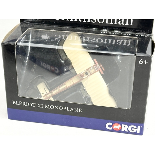 781 - 6 Corgi models in boxes. 4 Smithsonian Corgi planes, Bleriot XI Monoplane, 1903 Wright Flyer, Ryan N... 